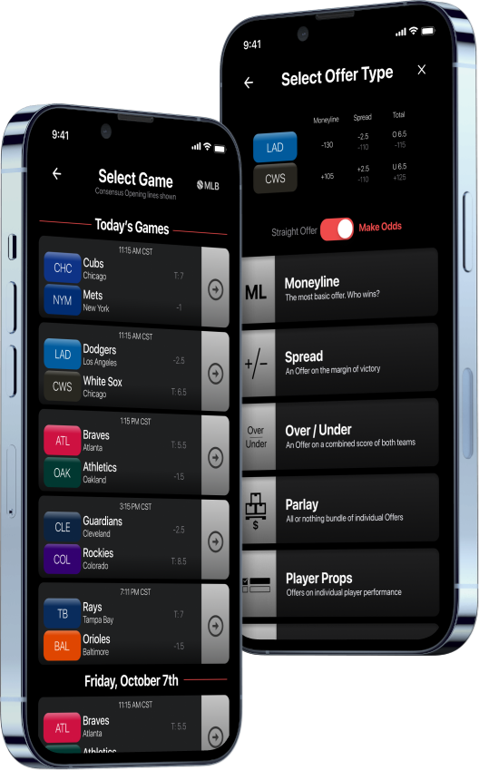 Screenshots of the Rabbet Gaming app illustrating Step 1, where a user browses the marketplace to select a game and view available peer-to-peer offers.